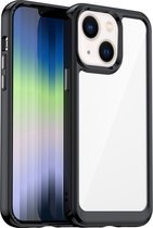 Mobigear Hoesje geschikt voor Apple iPhone 14 Plus Telefoonhoesje Hardcase | Mobigear Crystal Backcover | iPhone 14 Plus Case | Back Cover - Transparant /Zwart | Transparant,zwart