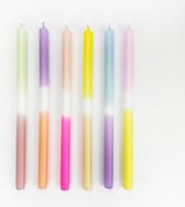 Dip diy kaarsen | 35 cm | handgemaakt | lange diner kaarsen | Mo man tai | roze, paars, lila, geel, groen, blauw, bruin, oranje en wit