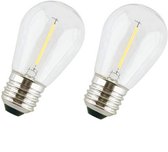 a sunny day lichtbron - led lamp E27 fitting - 2 lichtbronnen - led lamp - 1 watt - peervormig - warm wit - glas - led lamp e27 - lichtbron e27