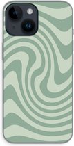 Case Company® - Hoesje geschikt voor iPhone 14 hoesje - Swirl Groen - Soft Cover Telefoonhoesje - Bescherming aan alle Kanten en Schermrand