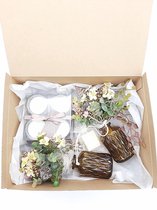 Kaarsen-Kaarsen set cadeau-vaasjes kunstbloemen-Geschenkpakket, voor collega, zus, moeder, dochter, verjaardag cadeau