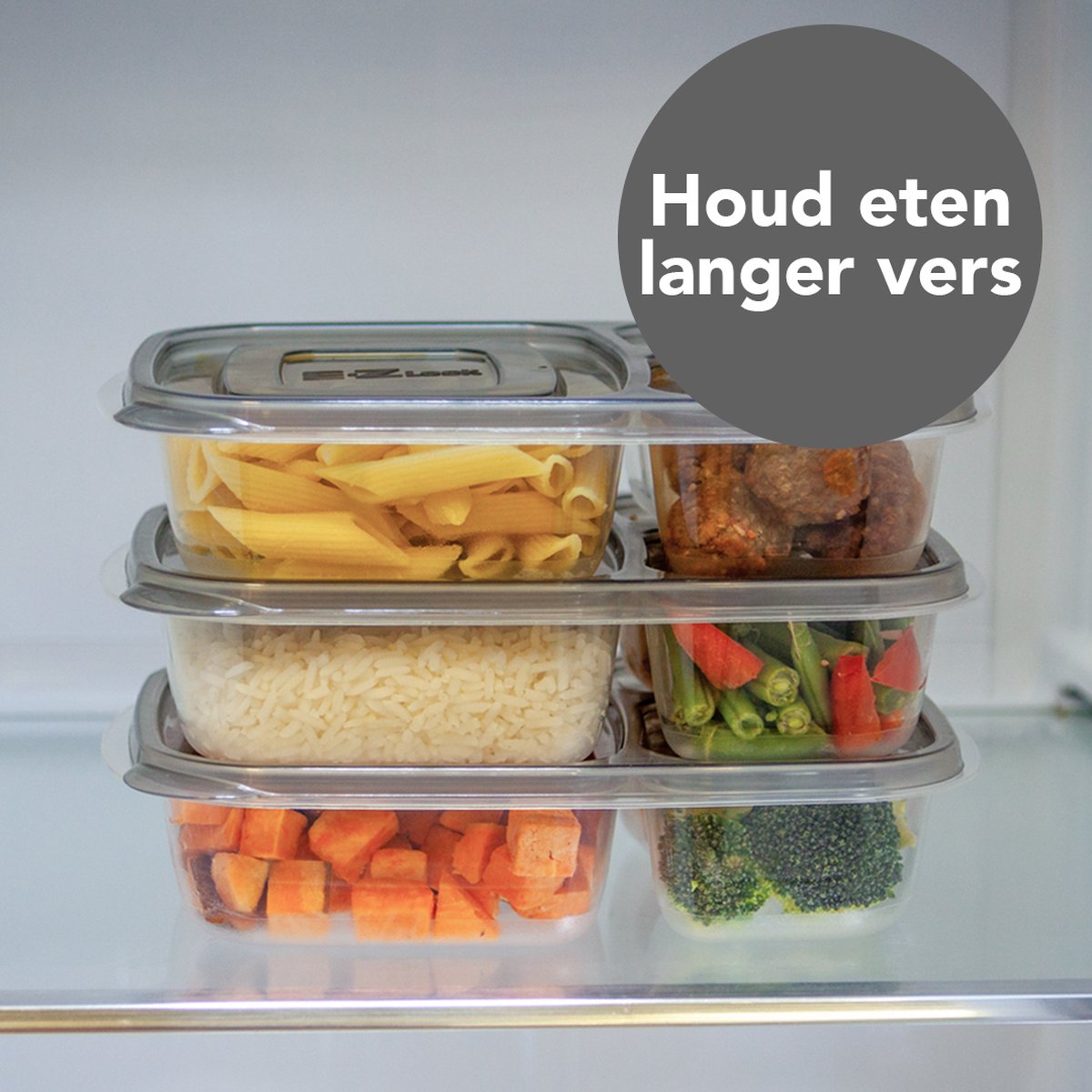 Meal prep Bakjes - Diepvriesbakjes - 965ml - Met 3 compartimenten - 6 stuks - BPA vrij - PFAS vrij - Vershoudbakjes set met deksel - Bewaarbakjes - Magnetron bakjes - Diepvriesdozen - Meal prep container - Stevig en Herbruikbaar - LocknLock — afbeelding 7