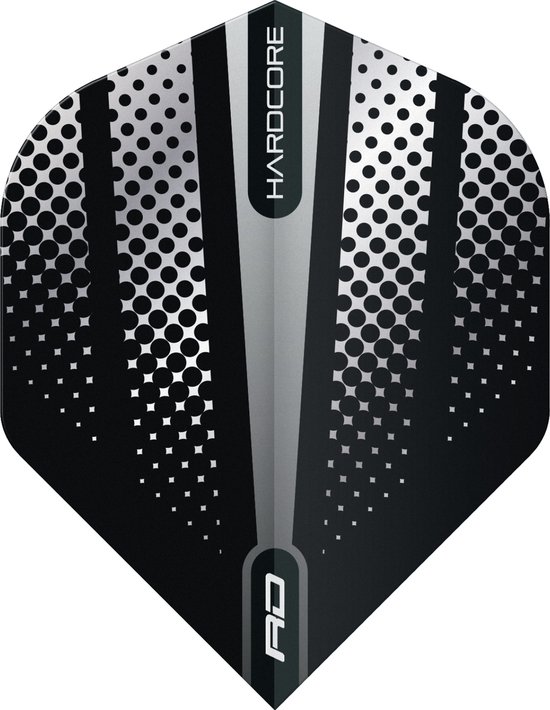 RED DRAGON Hardcore Radical Nero e Rosso Dart Standard di Spessore Extra - 4 Set per Confezione (12 Voli Dart in Totale