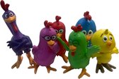 Speelfiguren - kuikens - kippen - vogels - Allerlei kleurtjes - figuren set 6 Stuks kippen van tv (6cm)