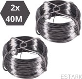 Fil de fer ESTARK® - fil métallique - fil de sang - 2 x 40m - fil de liaison - fil de bobinage - passe-temps - fil de passe-temps - gris argent - fil de fleurs florales - fil de fer métallique - fil de bricolage (2)