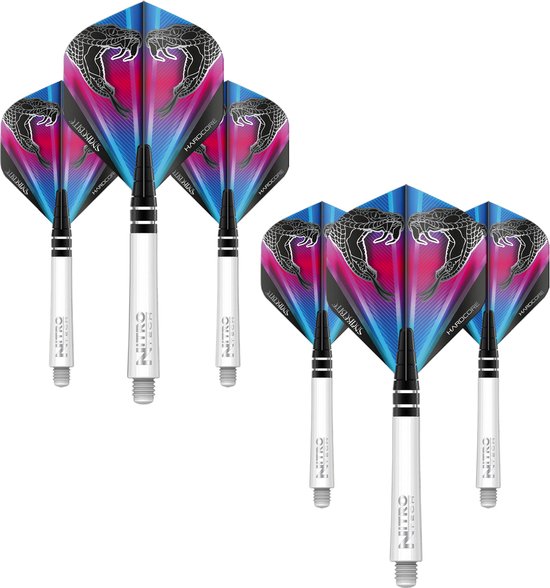 RED DRAGON - Peter Wright Snakebite Snake Design Vlucht en schachtcombinatie - 3 sets per pakket (9 dartvluchten in totaal) van Red Dragon — afbeelding 2