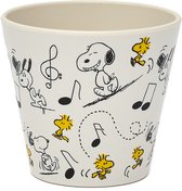Quy Cup - 90ml Ecologische Reis Beker - Espressobeker “Peanuts Snoopy 3 Music”7x7x7cm
