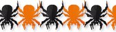Halloween spinnen thema slinger oranje/zwart 3 meter brandvertragend papier
