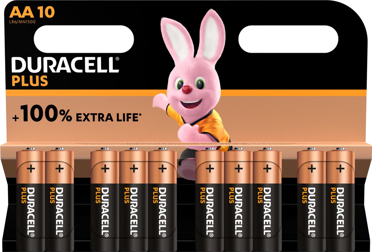 Duracell Plus Alkaline AA (10 batterijen in verpakking)