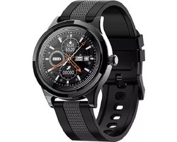 Darenci Smartwatch Majestic – Unisex Smartwatch met Touchscreen – Activity Tracker met Stappenteller, Bloeddrukmeter, Zuurstofmeter & Calorieënteller – Siliconen Band – Zwart/Grijs