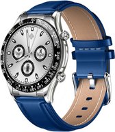 Darenci Smartwatch Superior Pro - Smartwatch heren - Activity Tracker - Touchscreen - Bluetooth bellen - Bluetooth muziek - Stalen band - Heren - Horloge - Stappenteller - Bloeddrukmeter - Verbrande calorieën - Zuurstofmeter -Waterdicht- Zilver/Blauw
