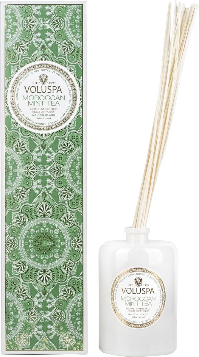 Voluspa Geurstokjes Maison Blanc Moroccan Mint Tea Home Ambiance Diffuser 177ml