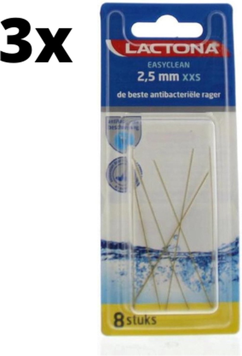 Goedkoopste Lactona Ragers EasyClean XXS 2.5mm Geel - 3 x 8 stuks - Voordeelverpakking
