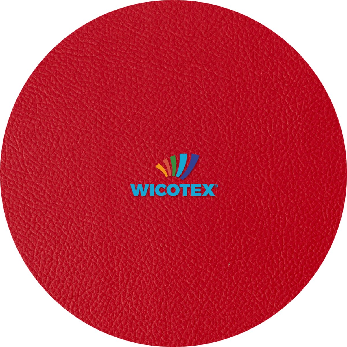 Wicotex Tafelkleed-Leer-Skai leer- moon rood rond 140cm