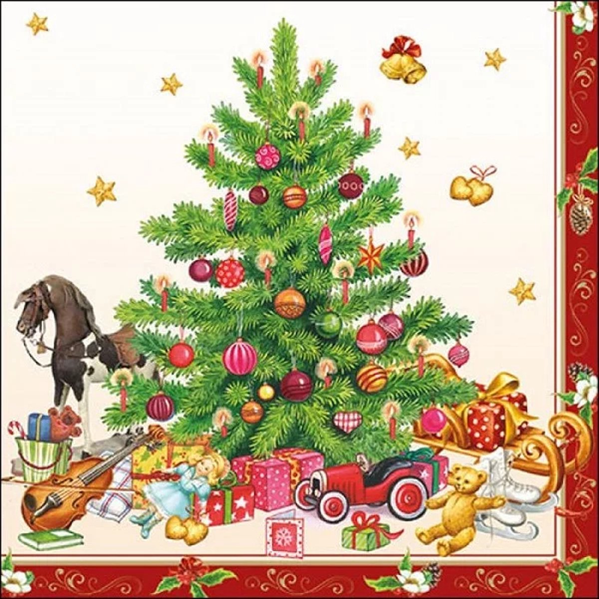 Ambiente - Servetten - Nostalgic Christmas Tree - 33 x 33 cm