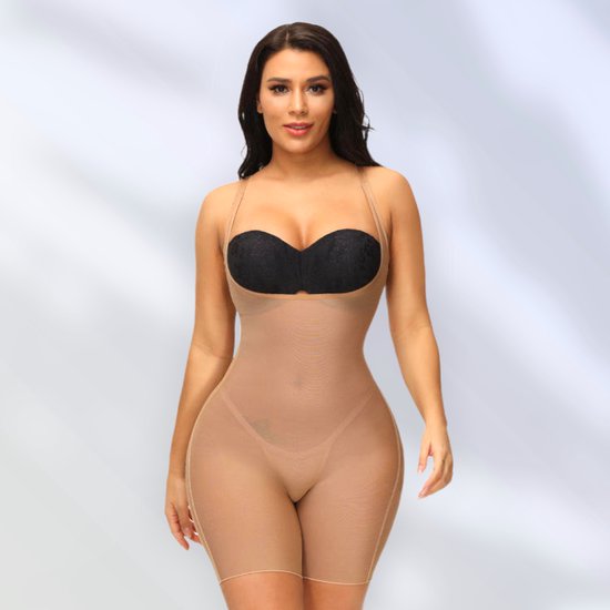 Wow Peach - Seamless Slimming Bodysuit - Body Shaper - Shapewear - Corrigerende Body - Work out - Afslank - Nude - X-Large