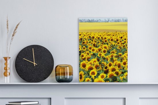 Tableau sur toile Tournesol - Fleurs - Nature - 30x40 cm - Décoration murale