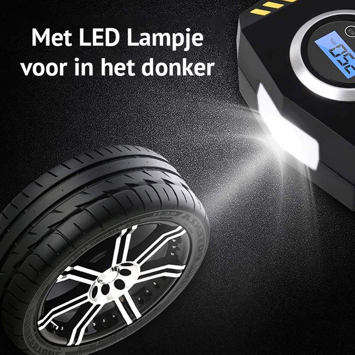 Compressor Bandenpomp - Luchtcompressor 12V - Elektrische Bandenpomp - Fiets/Auto/Motor/Bal/Luchtbed - Met 4 Opzet Stukken van Olvy — cadeau in Tuin & Klussen - foto 8