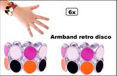 3x Armband retro disco Ibiza - Toppers 70s and 80s disco peace flower power happy together
