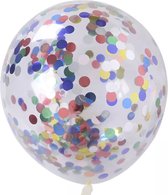 Confetti ballonnen transparant Coler Mix 10 stuks