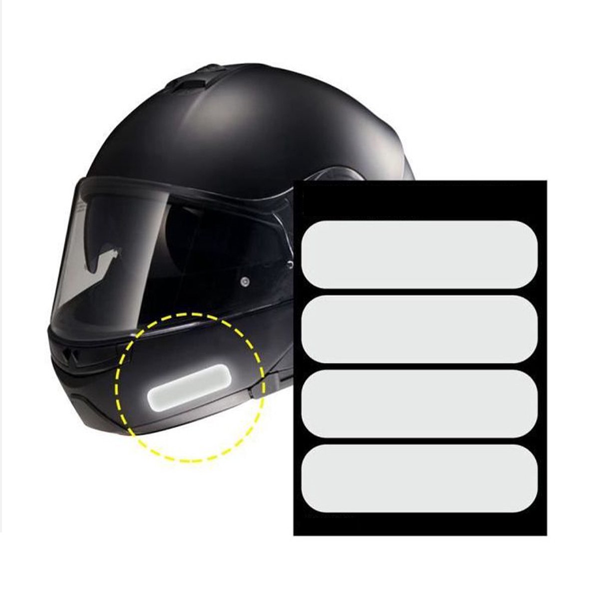 Reflecterende Stickers voor Helmen 4 stuks
