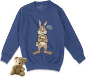 AWDis - Jongens en Meisjes Sweater Trui - Konijn - Blauw - Maat 140 (L)