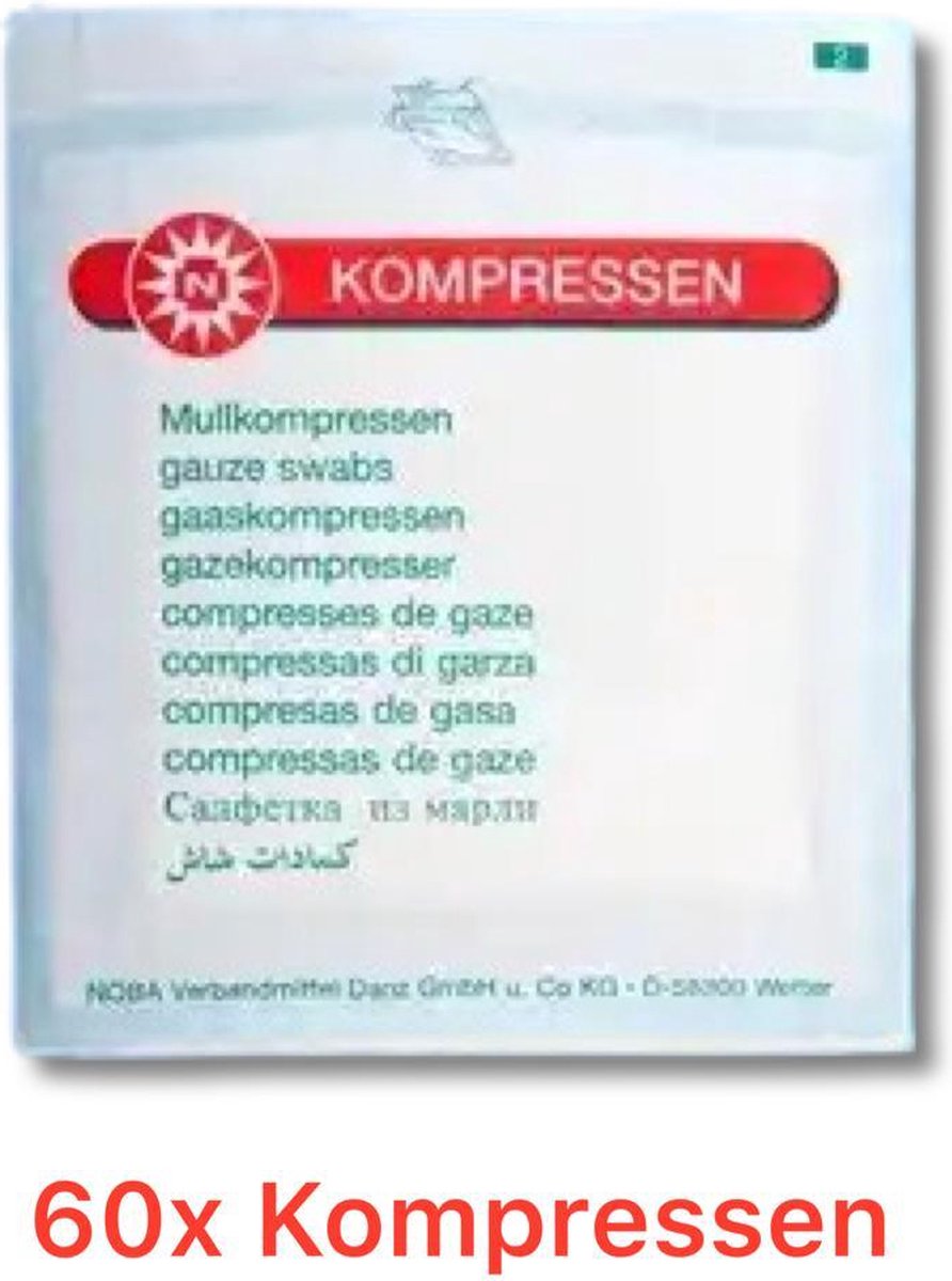 Goedkoopste Noba - Kompressen - Gaaskompressen - Steriele Gaasjes - 12 Laags - 5x5 cm - 60 Stuks