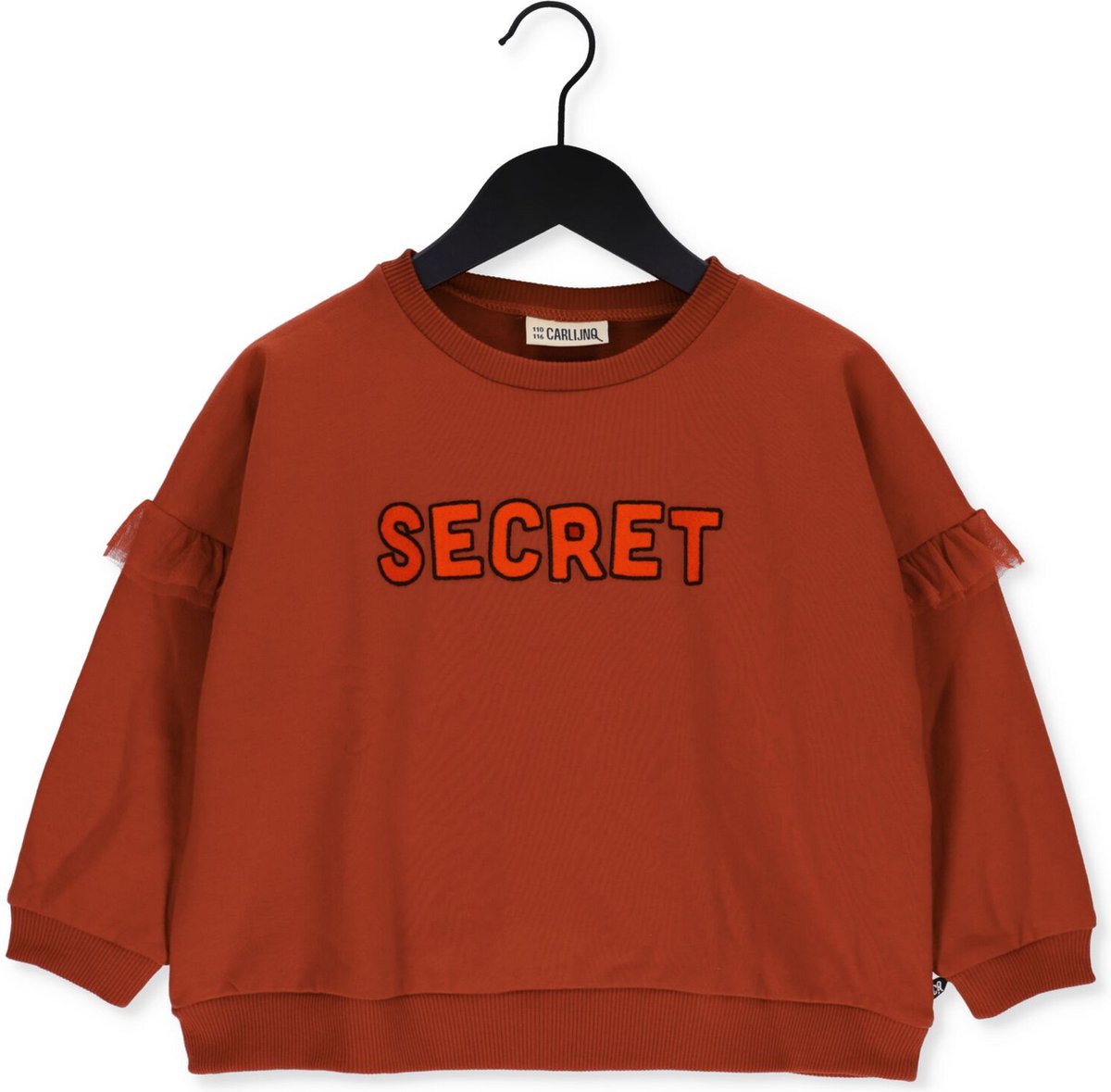 Carlijnq Hearts - Girls Sweater With Embroidery Truien & Vesten Meisjes - Sweater - Hoodie - Vest- Rood - Maat 110/116
