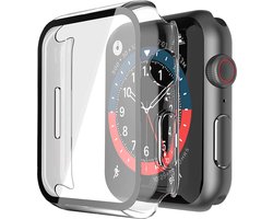 Screenprotector Glas + Hoesje Transparant geschikt voor Apple Watch SE 2022 40 mm - Volledig 360 Graden Case Bescherming