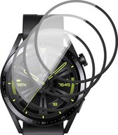 Screenprotector geschikt voor Huawei Watch GT 3 46 mm - PET Glasfolie Full Screen Protector - 3 Stuks