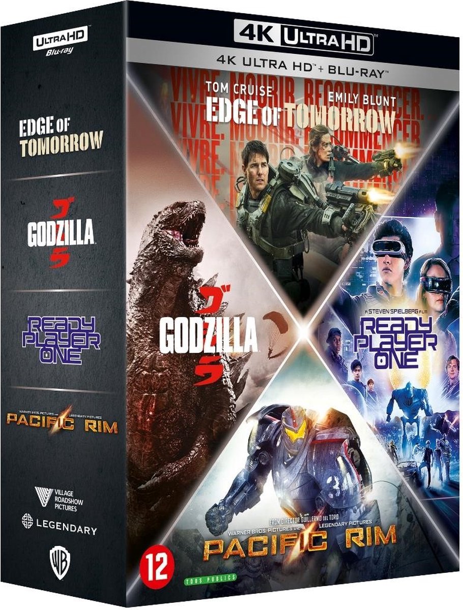 Edge Of Tomorrow + Ready Player One + Pacific Rim + Godzilla (4K Ultra HD Blu-ray) - Warner Home Video
