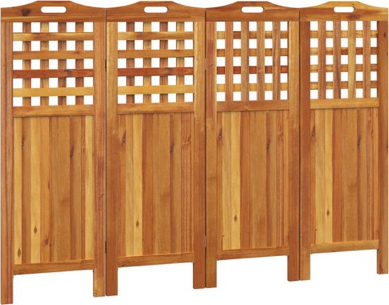 HOMCOM Kamerscherm 4-delig 180 x 180 cm Opvouwbaar Bamboe