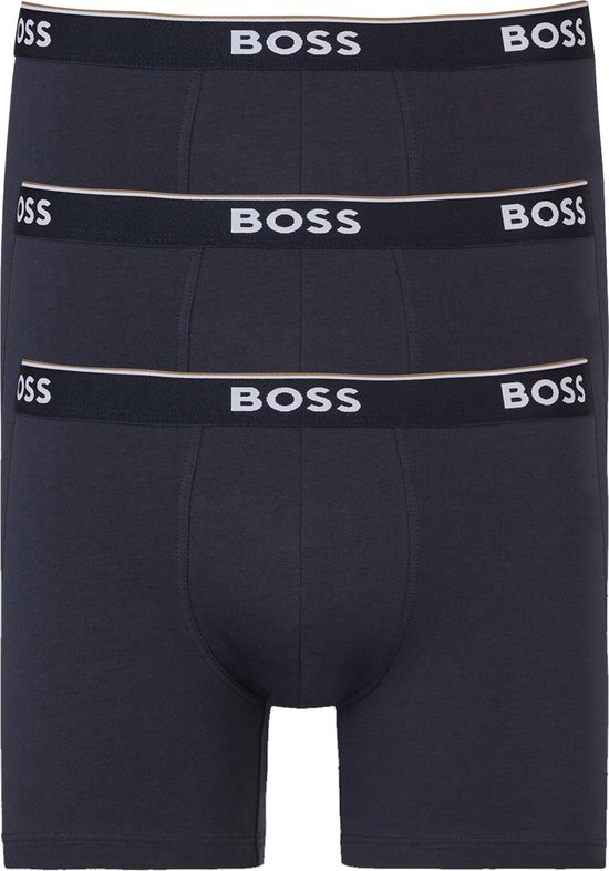 HUGO BOSS Power boxer briefs (3-pack) - heren boxers normale lengte - navy - Maat: S