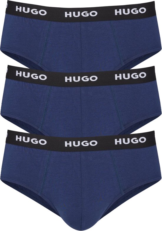 HUGO hipster briefs (3-pack) - heren slips - blauw - Maat: XL