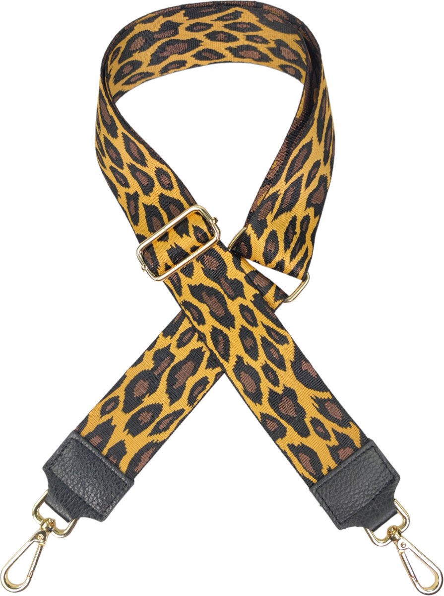 Qischa® Bag strap - Tassenriem - Schouderband - Schouderriem - Tassen Riem - Tas Hengsel - Verstelbare Riem - zwart, camel, bruin, goud hardware
