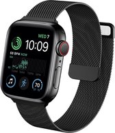 Bandje geschikt voor Apple Watch 41 mm / 40 mm Series 8 / SE 2022 - Zwart Milanese Band