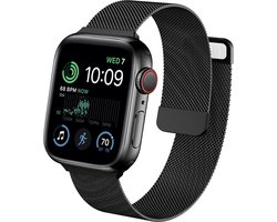Bandje geschikt voor Apple Watch 41 mm / 40 mm Series 8 / SE 2022 - Zwart Milanese Band