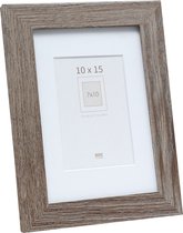 Cadre photo Deknudt Frames - gris avec passe-partout - 7x10 / 10x15 cm