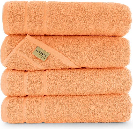 Satize Comfort Handdoeken 70x140 cm - Set van 2 - Badhanddoeken hotelkwaliteit - 100% katoen - Oranje