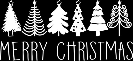 Raamsticker Kerst - Merry Christmas wit