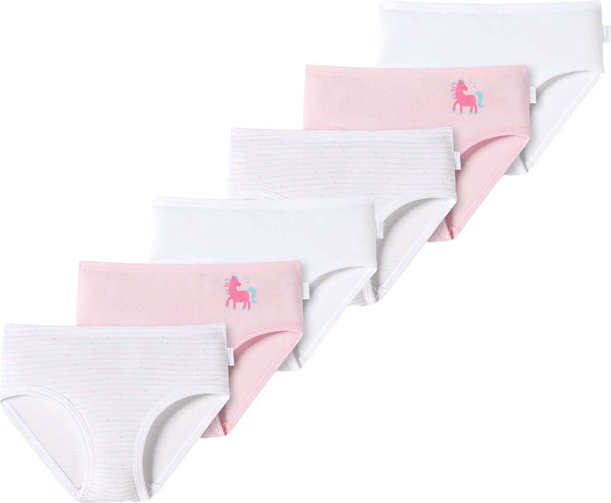 Schiesser Meisjes slip / onderbroek 6 pack fijnrib Organic Cotton
