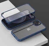 Mobiq - Rugged 360 Graden Full Body iPhone 14 Pro Max Hoesje - blauw
