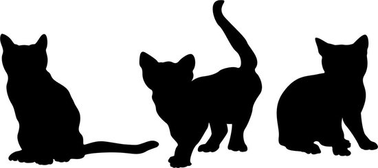 Raamstickers 3 Kittens - Decoratieve Katten - Muursticker Poezen - Cats