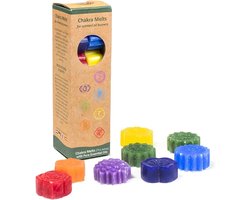 Chakra smeltkaarsjes voor aromabranders - geur - etherische olien -100% plantaardige palmwas - 7 Chakra melts