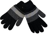 Gants / Gloves chauffants pour Kinder | Gant rayé | Taille unique - Noir