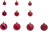 G. Wurm -kerstballen - set 50x st - bordaux rood - 3,4,6 cm - kunststof