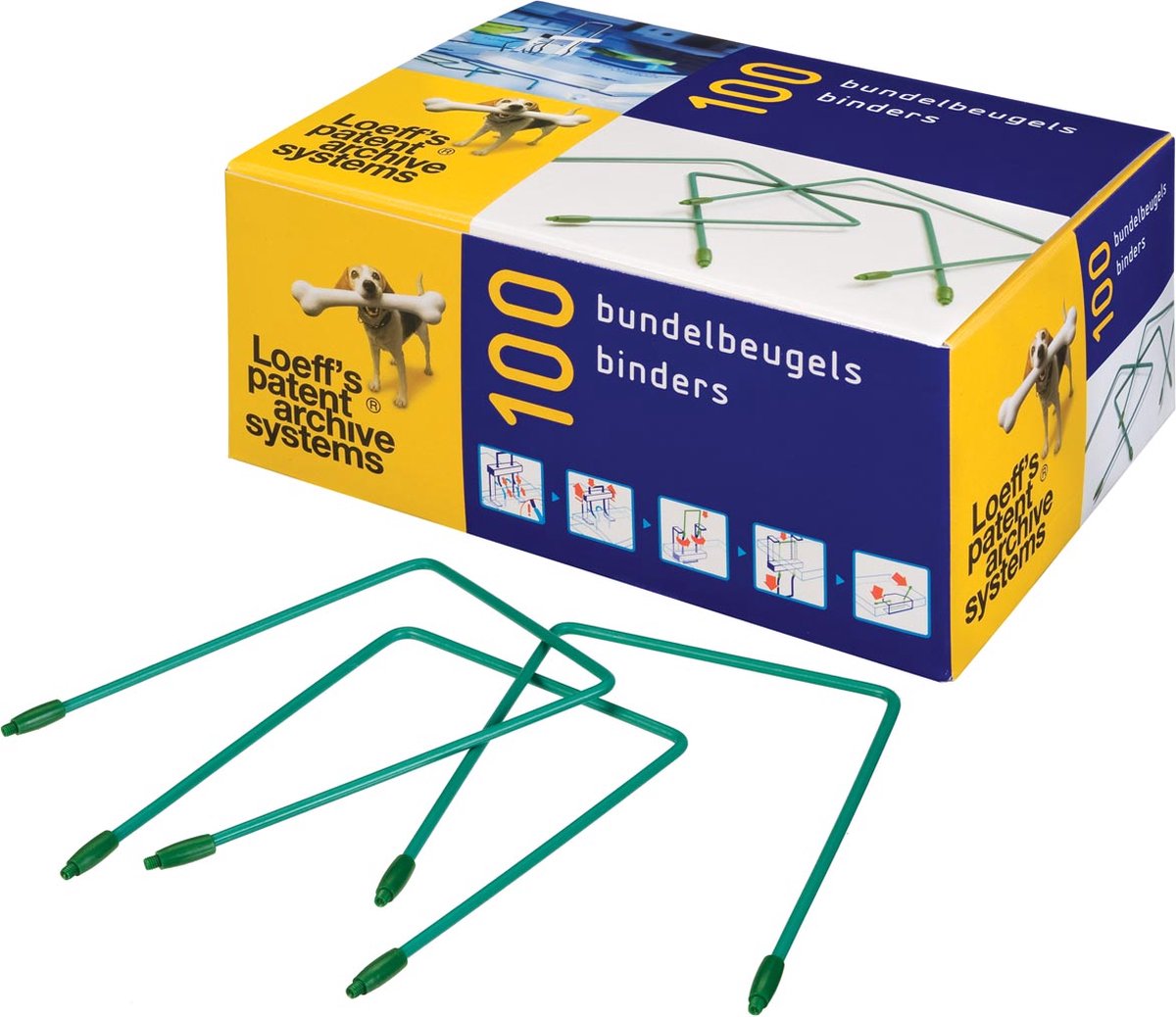 Loeff's bundelbeugel lengte: 100 mm, doos van 100 stuks 25 stuks