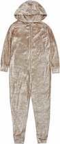 Onesie maat 122/128 - goud velours - huispak pyjama glimmend goudkleurig