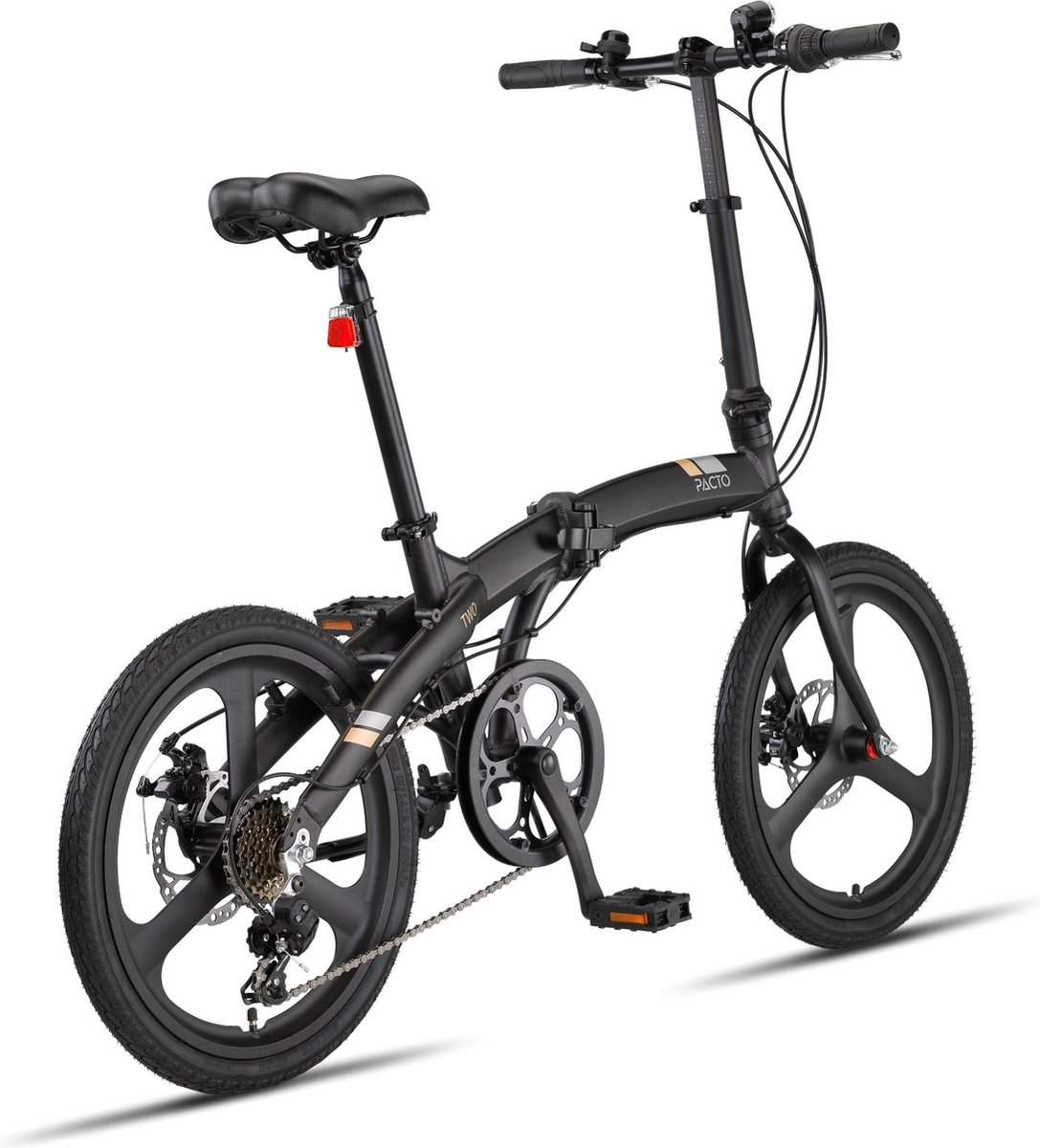 PACTO TWO FOLDING BIKE BLACK 6v VOUWFIETS PLOOIFIETS SHIMANO ALUMINIUM