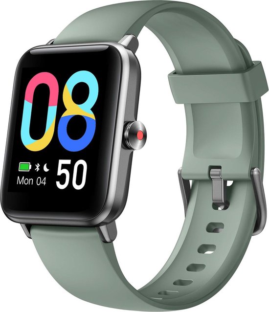 Lintelek Premium Smartwatch Dames en Heren - Geschikt voor IOS en Android - GT01 Horloge - GPS Tracker, Hartslagmeter en Stappenteller - Batterijduur van 7 dagen - Groen